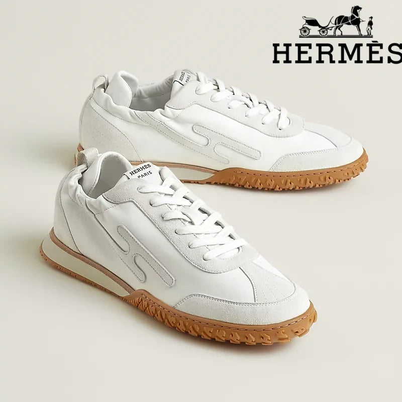 Hermès Jet Sneaker "White" Leather Suede Men Retro Sneakers