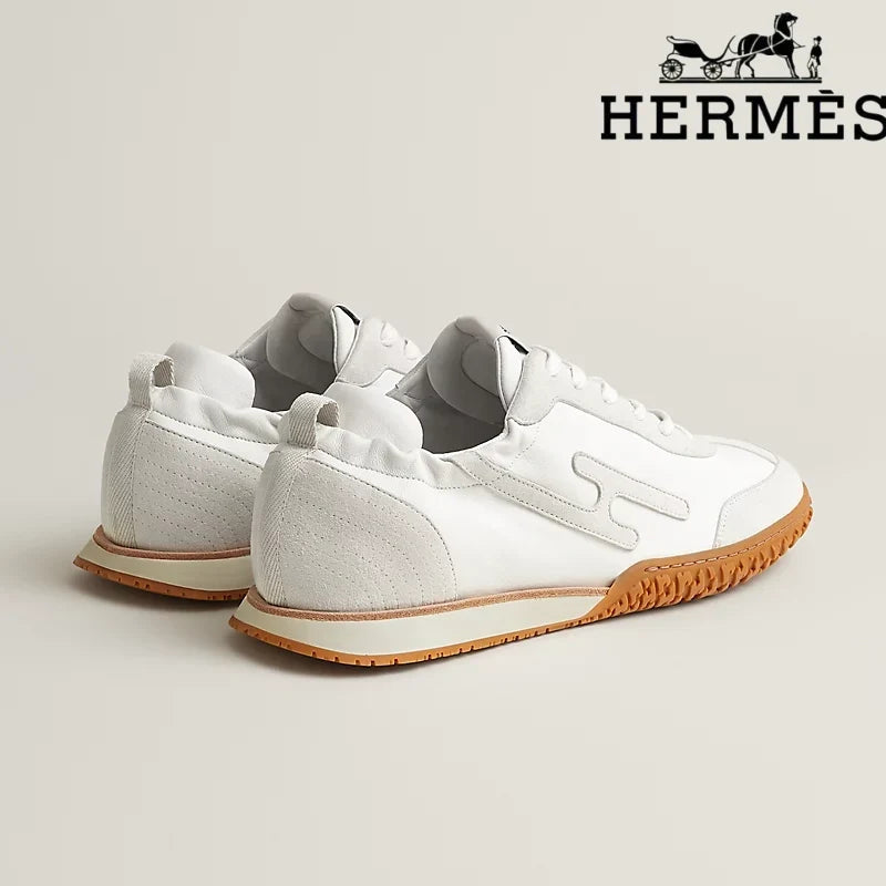 Hermès Jet Sneaker "White" Leather Suede Men Retro Sneakers