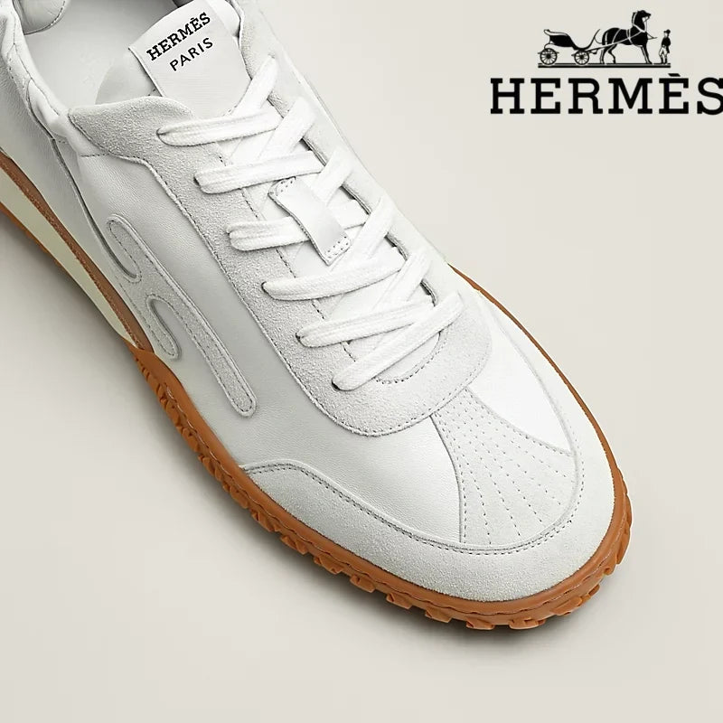 Hermès Jet Sneaker "White" Leather Suede Men Retro Sneakers