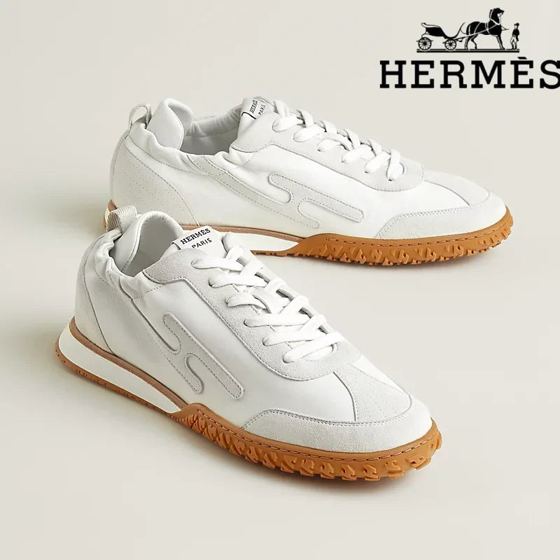 Hermès Jet Sneaker "White" Leather Suede Men Retro Sneakers