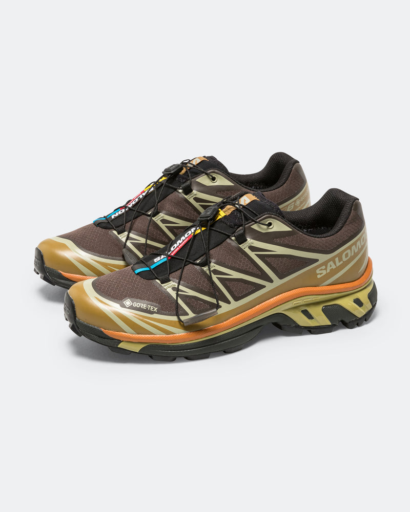 Salomon XT-6 GTX Men Gore-Tex Trail Running Shoes "Brown Bronze Orange"