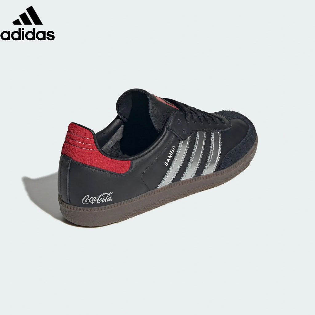 adidas Originals Samba OG x Coca-Cola Shoes "Core Black / Better Scarlet / Silver Metallic"-Classic sneakers，Adidas Women's Shoe Sale / Men's Shoe Sale