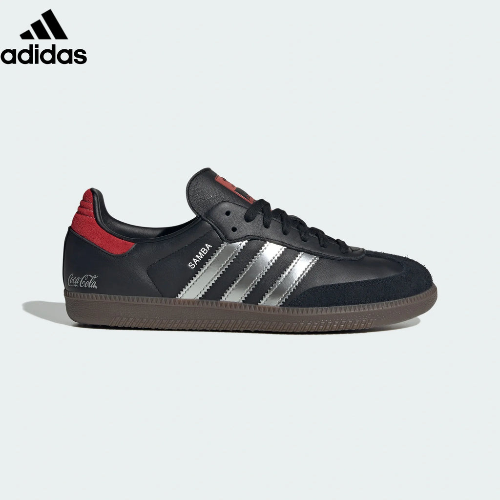 adidas Originals Samba OG x Coca-Cola Shoes "Core Black / Better Scarlet / Silver Metallic"-Classic sneakers，Adidas Women's Shoe Sale / Men's Shoe Sale