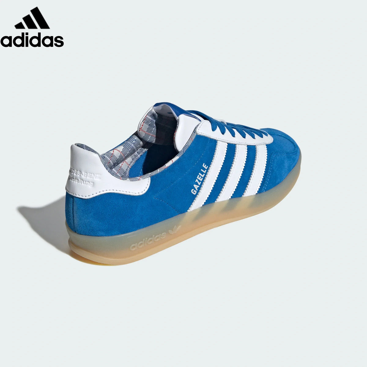 Mercedes-AMG x adidas Originals Gazelle Indoor Shoes "Blue Bird / Cloud White / Gum"-Classic sneakers，Adidas Women's Shoe Sale / Men's Shoe Sale