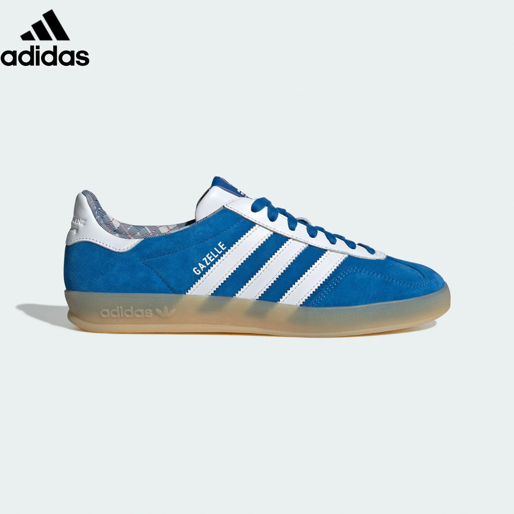Mercedes-AMG x adidas Originals Gazelle Indoor Shoes "Blue Bird / Cloud White / Gum"-Classic sneakers，Adidas Women's Shoe Sale / Men's Shoe Sale