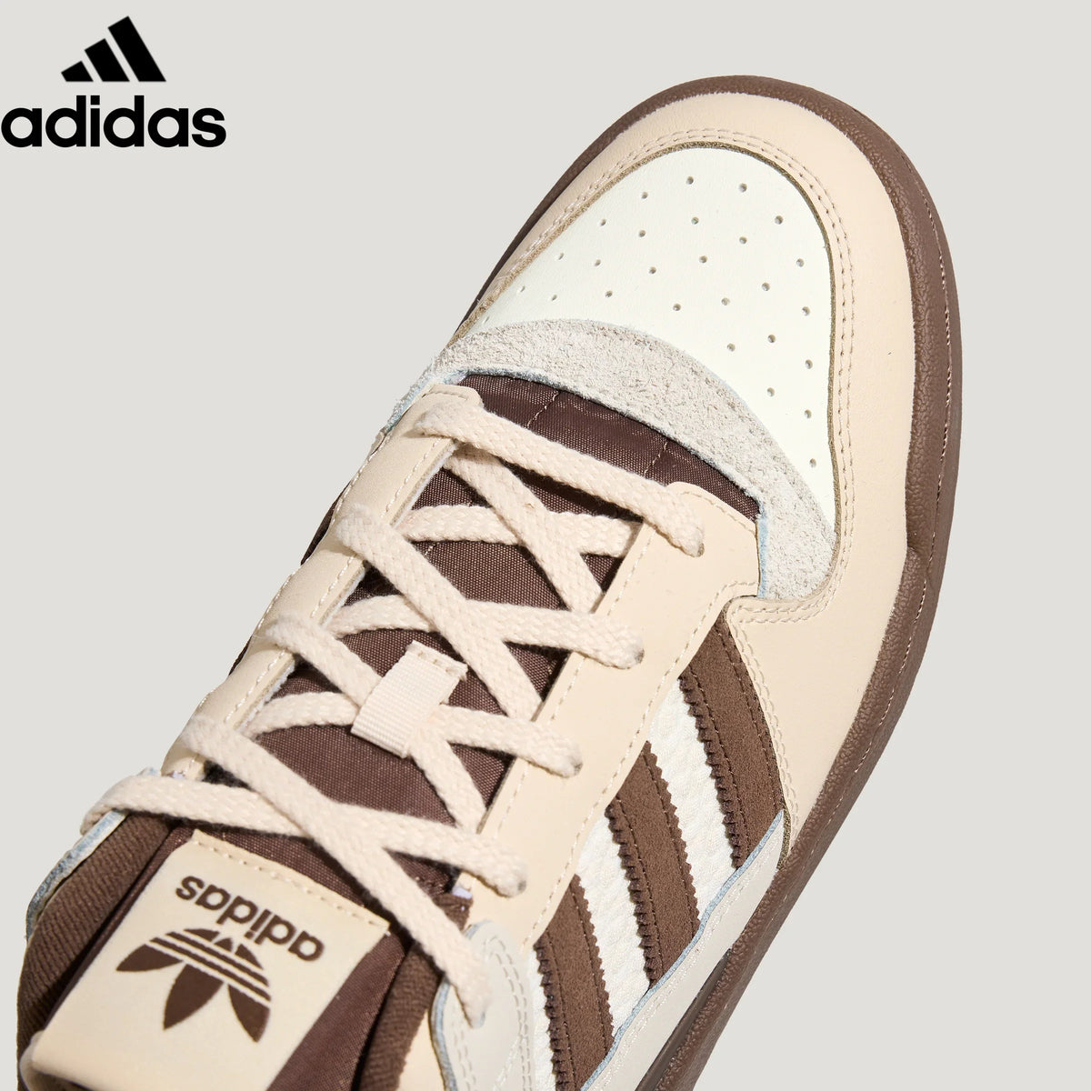 adidas Originals Forum Low Men's Sneakers "Cream Beige Dark Brown Stripes"-Classic sneakers，Adidas Women's Shoe Sale / Men's Shoe Sale