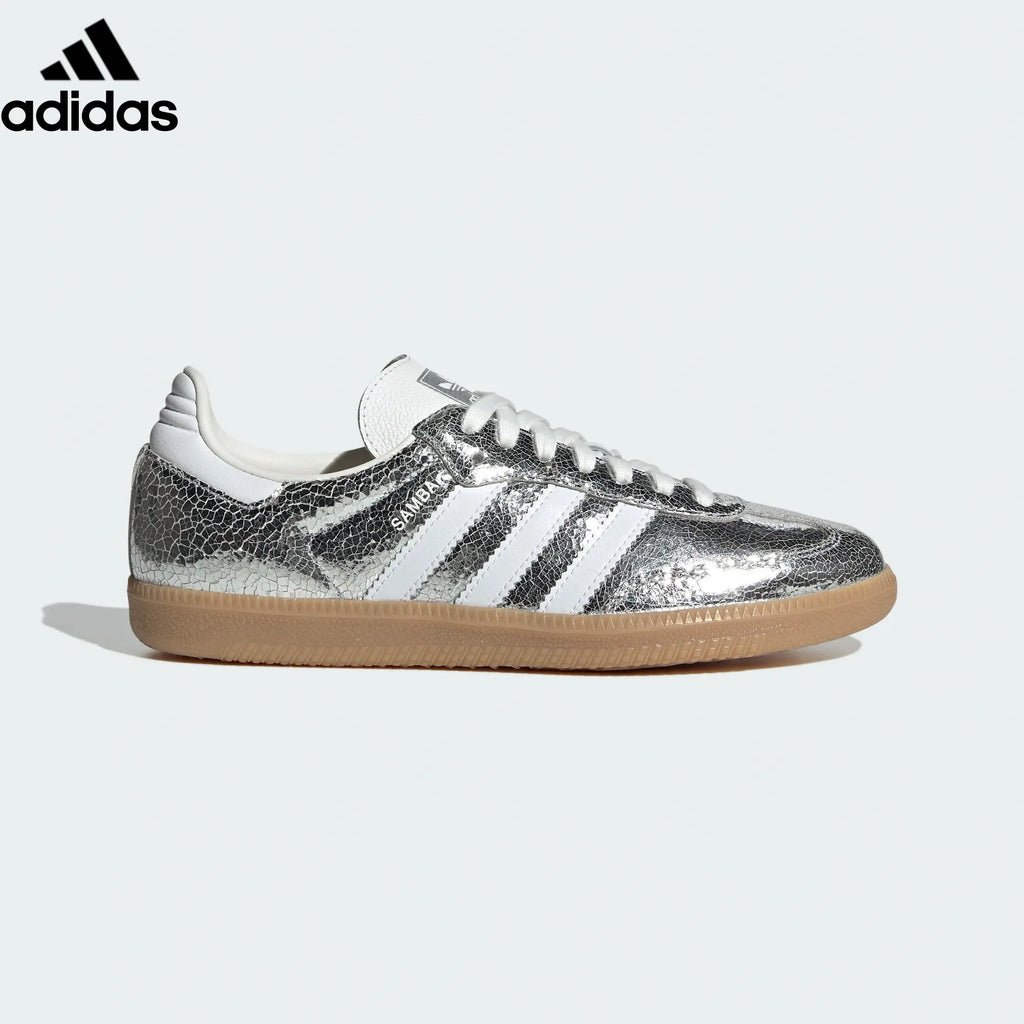 adidas Originals Samba OG Shoes "Matte Silver / Cloud White / Gum"-Classic sneakers，Adidas Women's Shoe Sale / Men's Shoe Sale