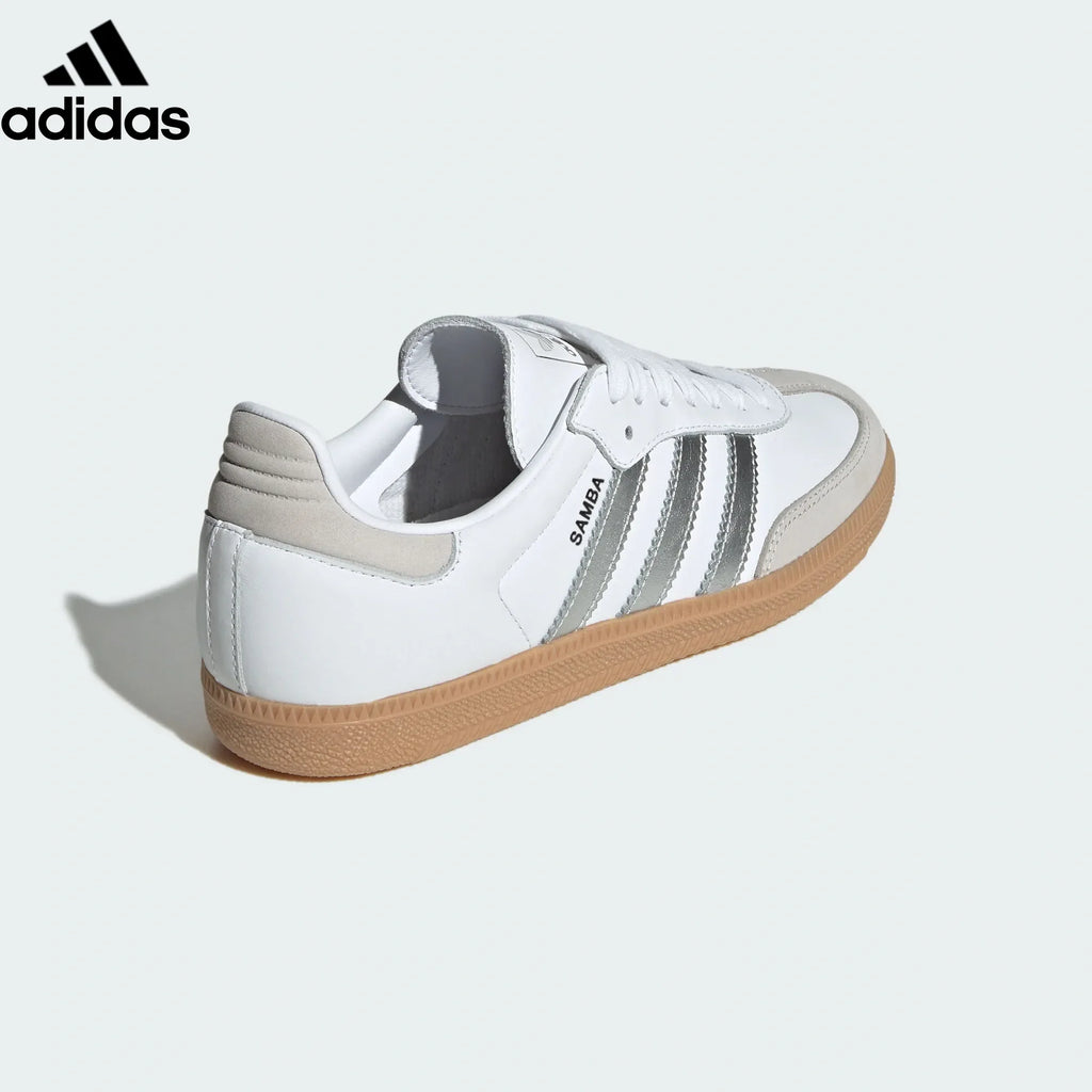 adidas Originals Samba OG W Shoes "Cloud White / Silver Metallic / Grey One / Gum"-Classic sneakers，Adidas Women's Shoe Sale / Men's Shoe Sale