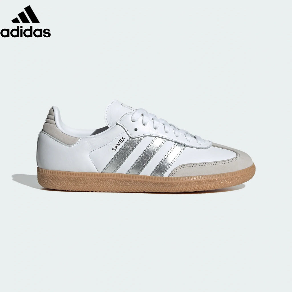 adidas Originals Samba OG W Shoes "Cloud White / Silver Metallic / Grey One / Gum"-Classic sneakers，Adidas Women's Shoe Sale / Men's Shoe Sale