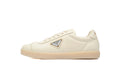 Prada Triangle Logo Leather Men's Casual Sneakers "White Cream"-Classic Casual Shoes/Women's Shoe Sale / Men's Shoe Sale