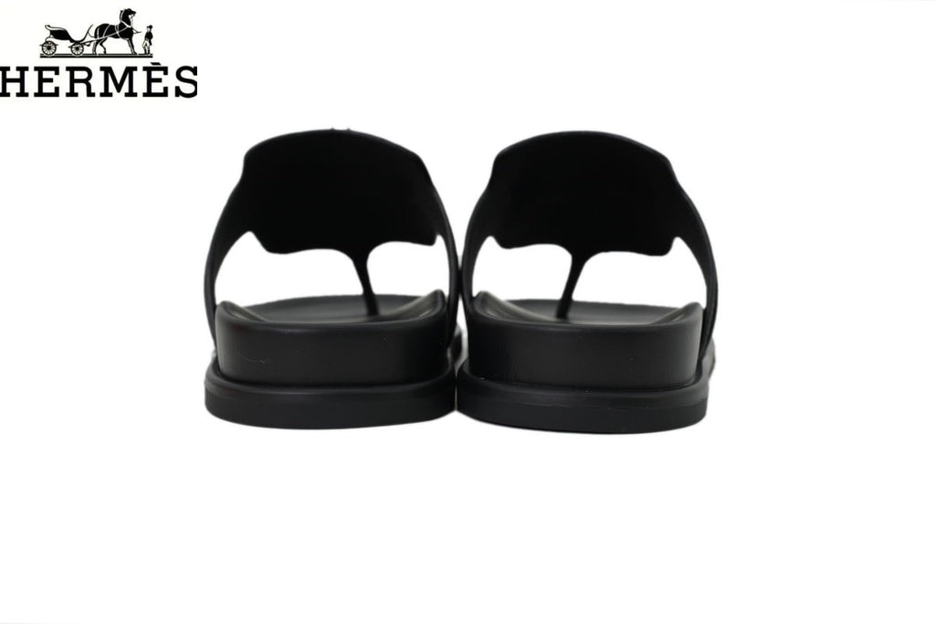 Hermès Empire Series Leather Thong Sandals "Black"