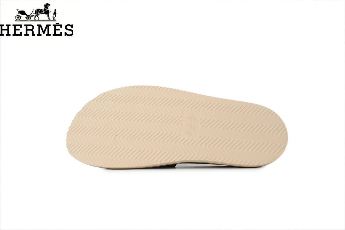 Hermès Slide Suede Leather Men Sandals "Brown"
