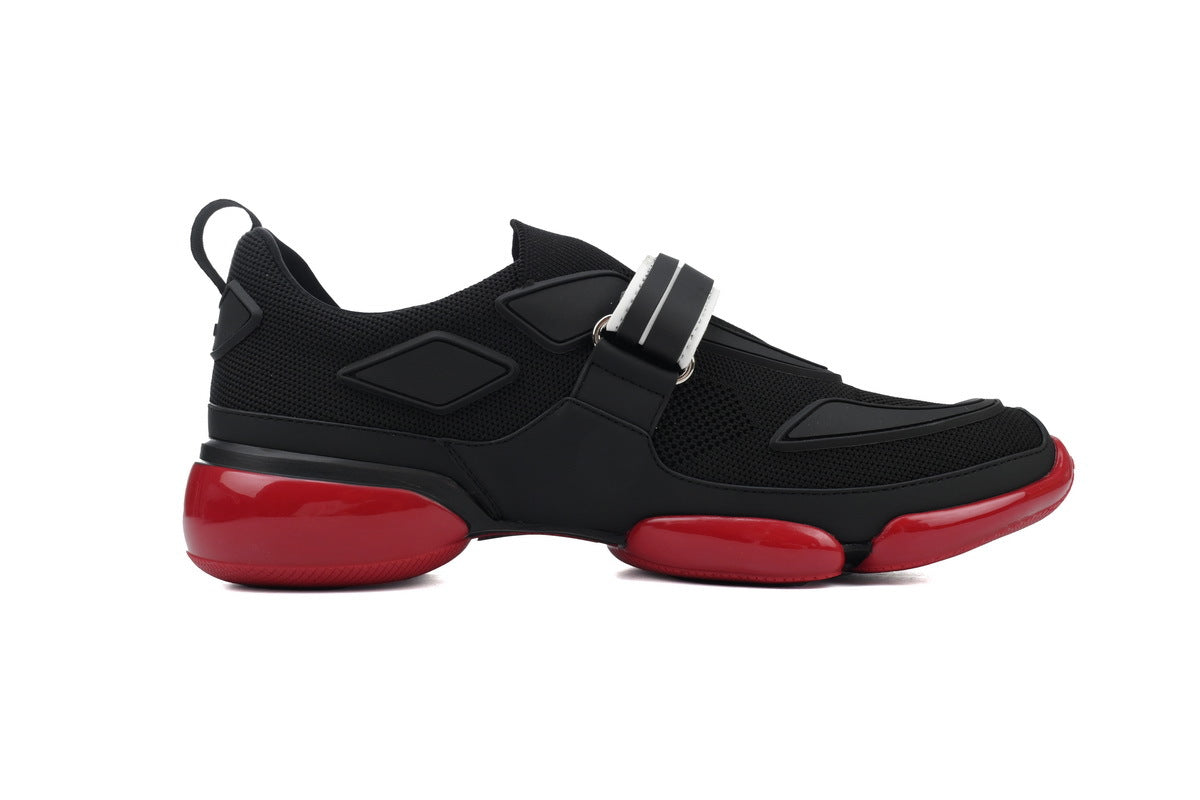 Prada Cloudbust Mesh Velcro Sneakers "Black/Red"-Classic Casual Shoes/Women's Shoe Sale / Men's Shoe Sale