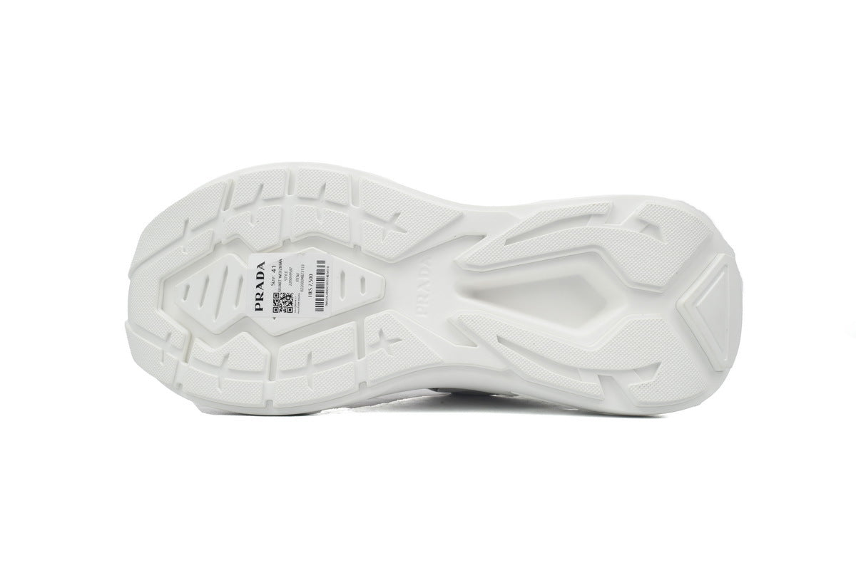 Prada Triangle Logo Leather Platform Sneakers "White"-Classic Casual Shoes/Women's Shoe Sale / Men's Shoe Sale
