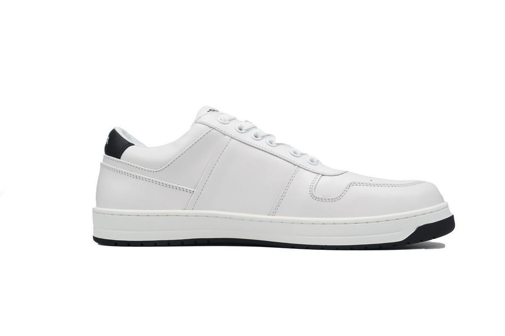 Prada Downtown Leather Low Sneakers "White/Black"-Classic Casual Shoes/Women's Shoe Sale / Men's Shoe Sale