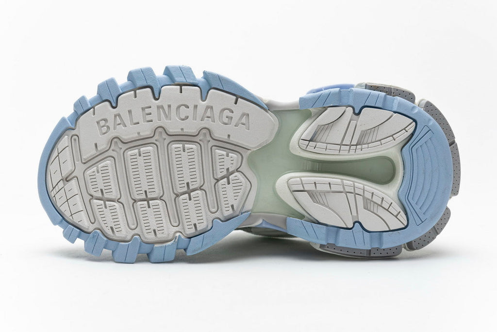 Balenciaga Track 2 Open Sneakers "White Light Blue Lavender"-retro thick sole dad shoes，Women's Shoe Sale / Men's Shoe Sale