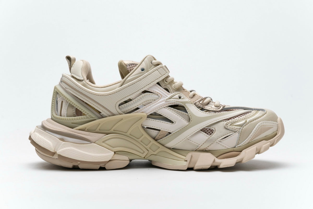 Balenciaga Track 2 Open Sneakers "Khaki"-retro thick sole dad shoes，Women's Shoe Sale / Men's Shoe Sale
