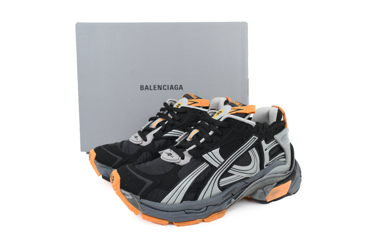 Balenciaga Runner Sneakers "Black Grey Orange"-retro thick sole dad shoes，Women's Shoe Sale / Men's Shoe Sale