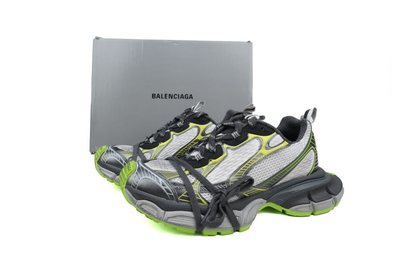 Balenciaga 3XL Sneaker "White Grey Fluorescent Green"-retro thick sole dad shoes，Women's Shoe Sale / Men's Shoe Sale