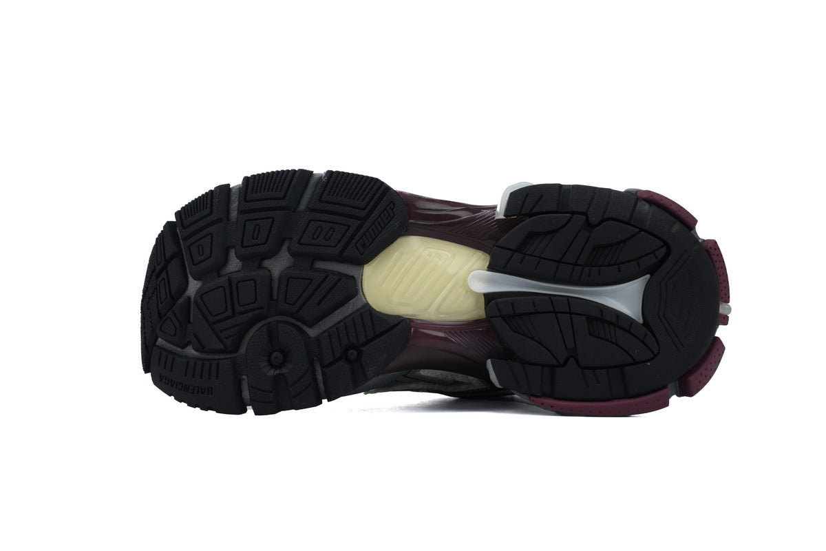 Balenciaga Runner Sneakers "White Burgundy Grey"-retro thick sole dad shoes，Women's Shoe Sale / Men's Shoe Sale