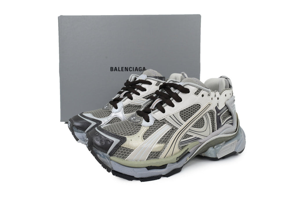 Balenciaga Runner Sneakers Men Women "Grey White Black"-retro thick sole dad shoes，Women's Shoe Sale / Men's Shoe Sale