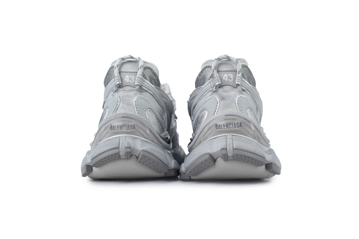 Balenciaga Runner 2 Sneakers Grey Mix Silver "Grey/Silver" Nylon Mesh Chunky Low Top Trainer