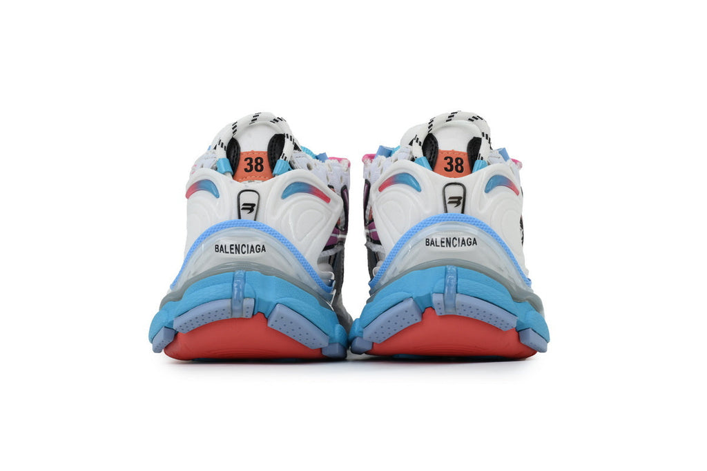 Balenciaga Runner Sneakers "White Multi Color"-retro thick sole dad shoes，Women's Shoe Sale / Men's Shoe Sale