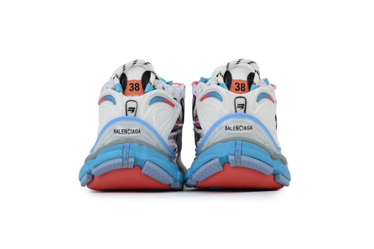 Balenciaga Runner Sneakers "White Multi Color"-retro thick sole dad shoes，Women's Shoe Sale / Men's Shoe Sale