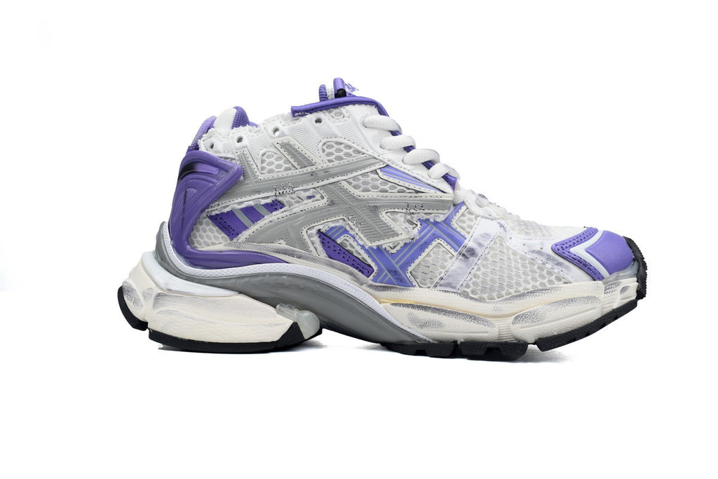 Balenciaga Runner Sneakers "White Purple Grey"-retro thick sole dad shoes，Women's Shoe Sale / Men's Shoe Sale