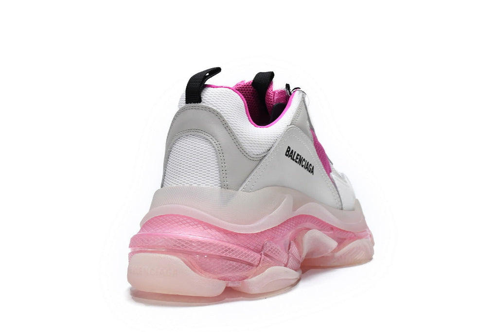 Balenciaga Triple S Sneakers "White Pink"-retro thick sole dad shoes，Women's Shoe Sale / Men's Shoe Sale