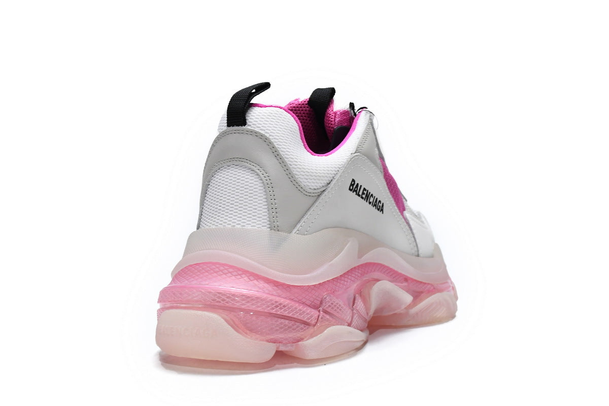 Balenciaga Triple S Sneakers "White Pink"-retro thick sole dad shoes，Women's Shoe Sale / Men's Shoe Sale