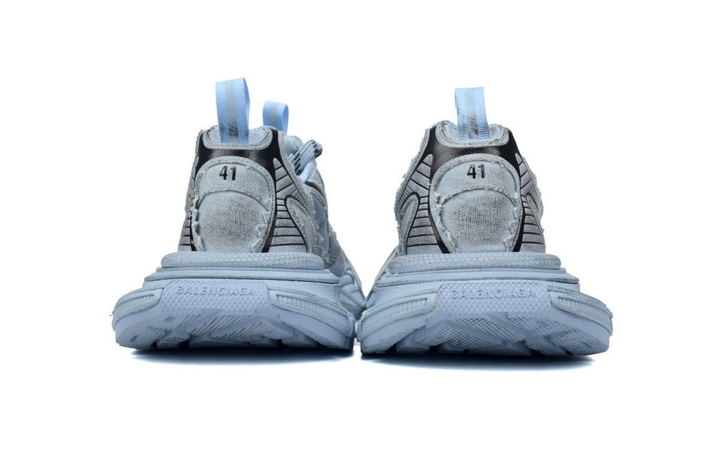 Balenciaga 3XL Destroyed Canvas Sneaker "Light Blue"-retro thick sole dad shoes，Women's Shoe Sale / Men's Shoe Sale