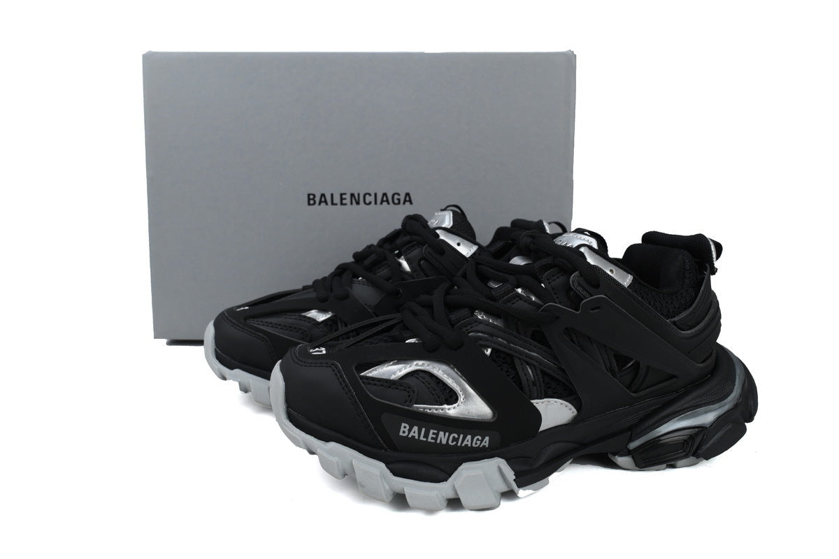 Balenciaga Track Trainer Sneakers "Black Silver"-retro thick sole dad shoes，Women's Shoe Sale / Men's Shoe Sale