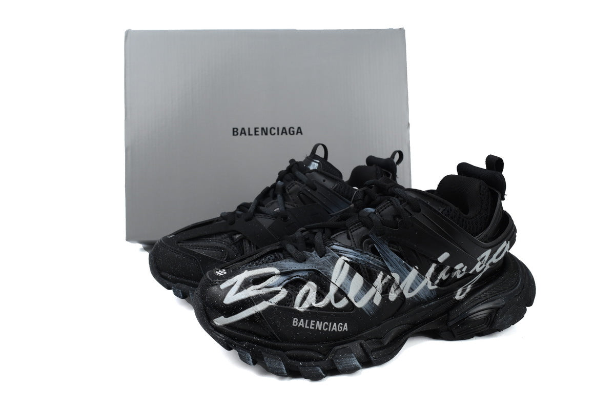 Balenciaga Track Sneakers "Black White Graffiti"-retro thick sole dad shoes，Women's Shoe Sale / Men's Shoe Sale