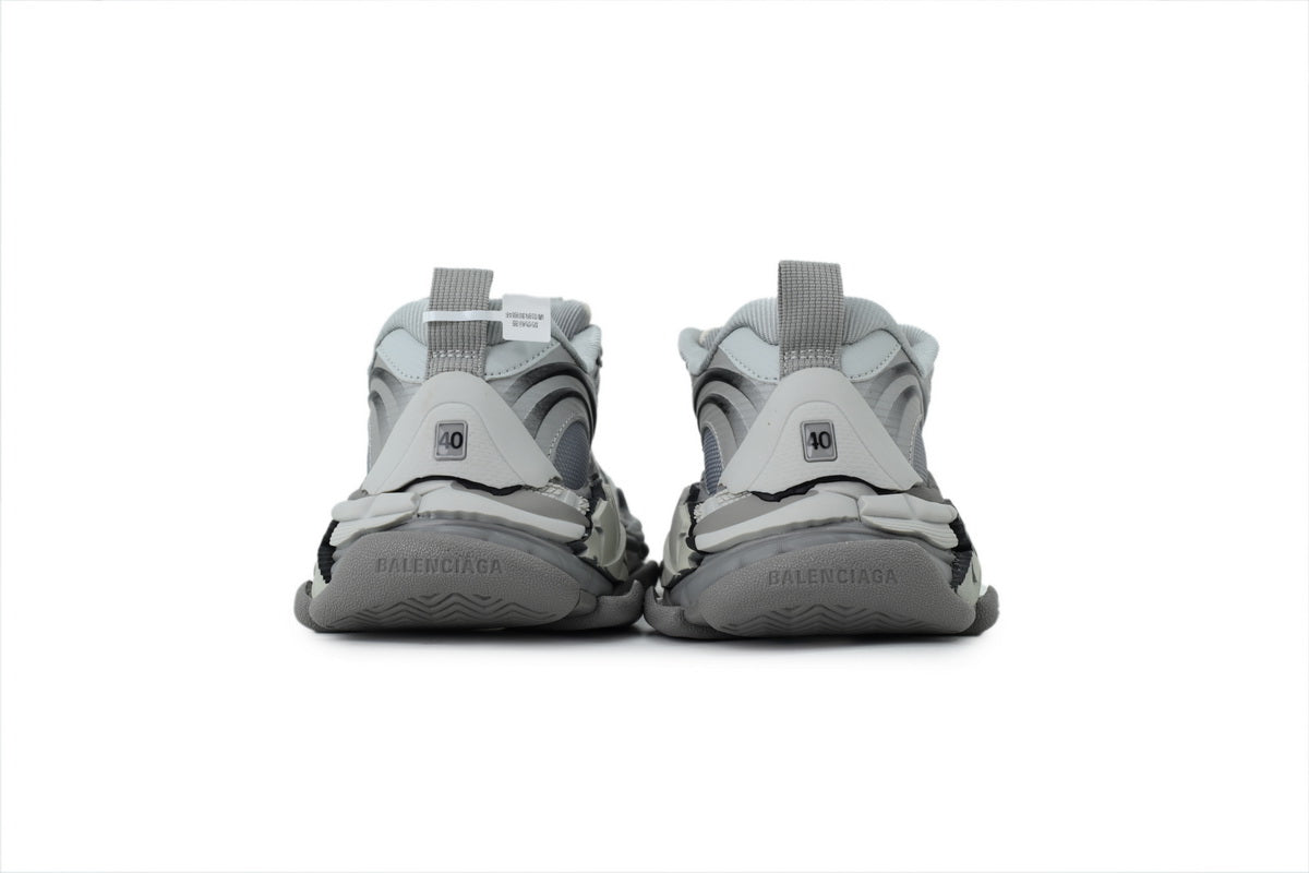 Balenciaga Triple S.2 Gradient Mesh Sneakers "Gradient Grey"-retro thick sole dad shoes，Women's Shoe Sale / Men's Shoe Sale