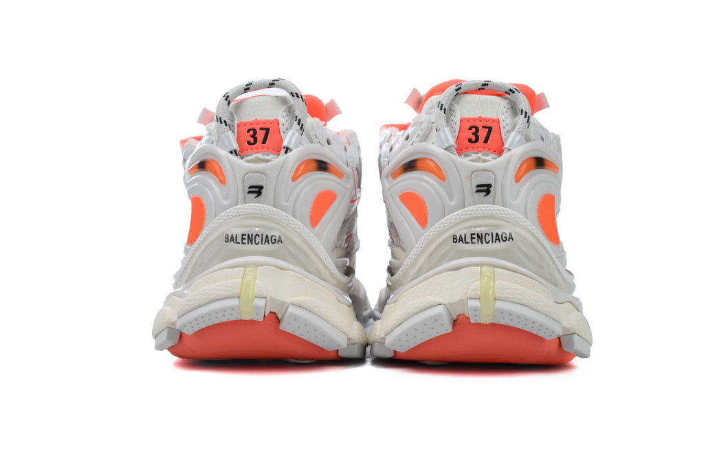 Balenciaga Runner Sneakers "White Orange"-retro thick sole dad shoes，Women's Shoe Sale / Men's Shoe Sale