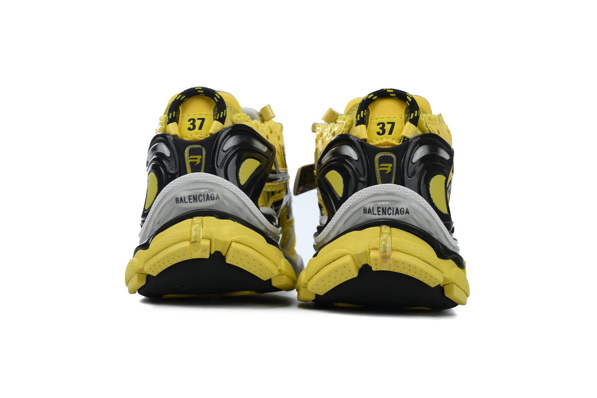 Balenciaga Runner Sneakers "Yellow Black Silver"-retro thick sole dad shoes，Women's Shoe Sale / Men's Shoe Sale