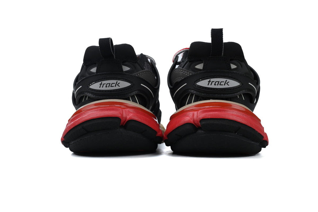 Balenciaga Track Sneakers "Black Red Beige"-retro thick sole dad shoes，Women's Shoe Sale / Men's Shoe Sale