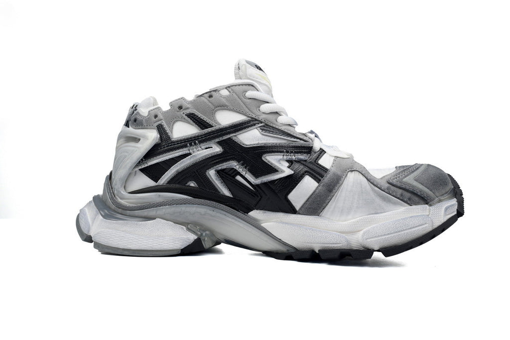 Balenciaga Runner Sneaker "White Black Grey"-retro thick sole dad shoes，Women's Shoe Sale / Men's Shoe Sale