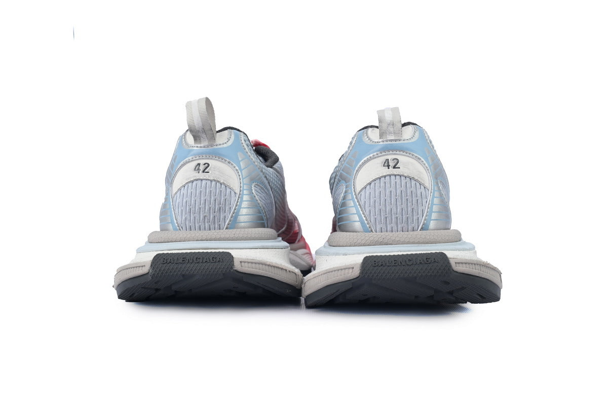 Balenciaga 3XL Mesh Trainer Sneaker "Red Light Blue Silver"-retro thick sole dad shoes，Women's Shoe Sale / Men's Shoe Sale
