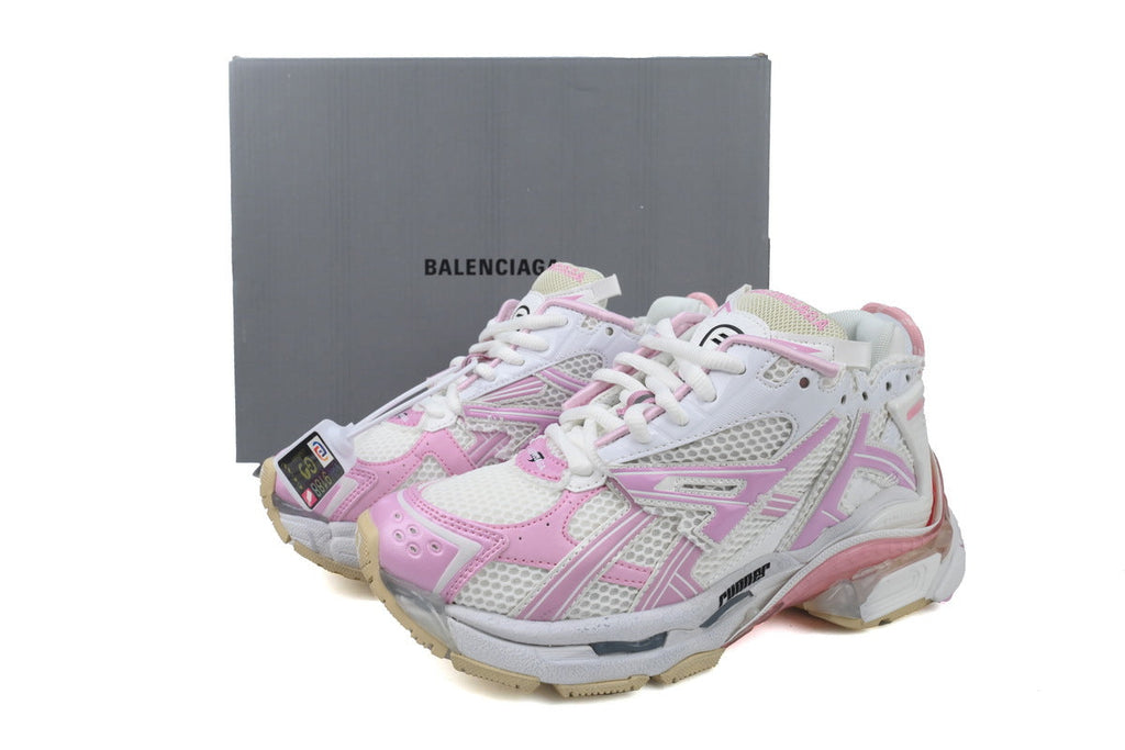 Balenciaga Runner Sneakers "White Pink"-retro thick sole dad shoes，Women's Shoe Sale / Men's Shoe Sale