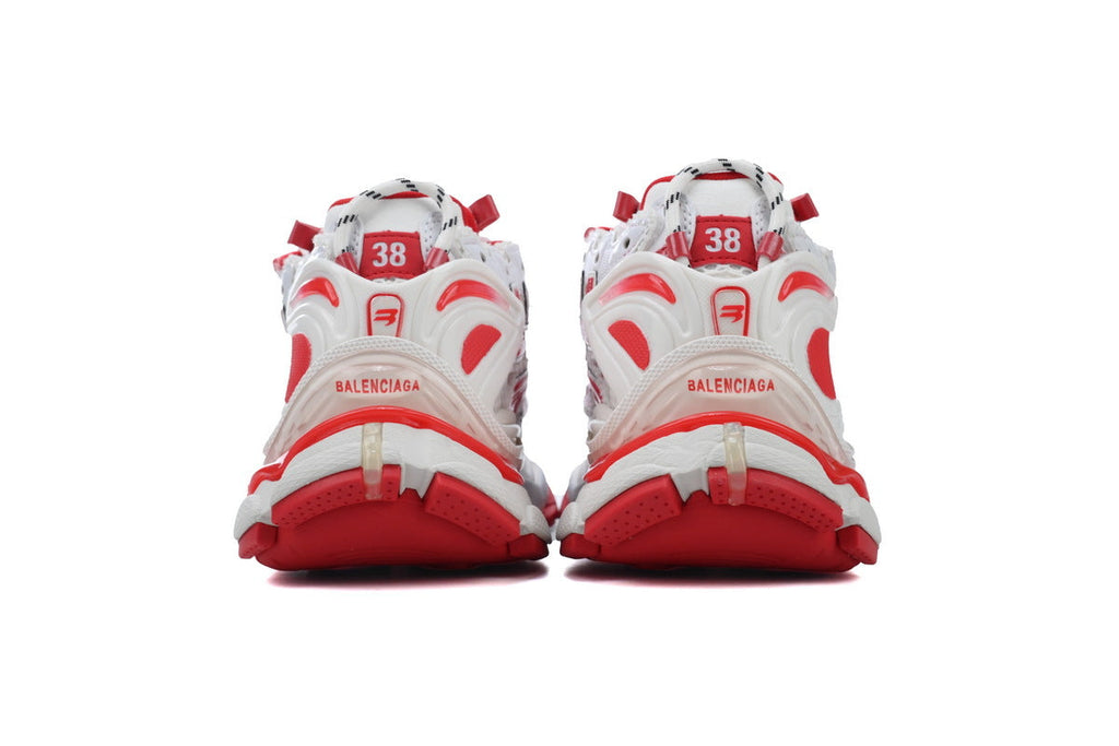 Balenciaga Runner Sneakers "White Red"-retro thick sole dad shoes，Women's Shoe Sale / Men's Shoe Sale