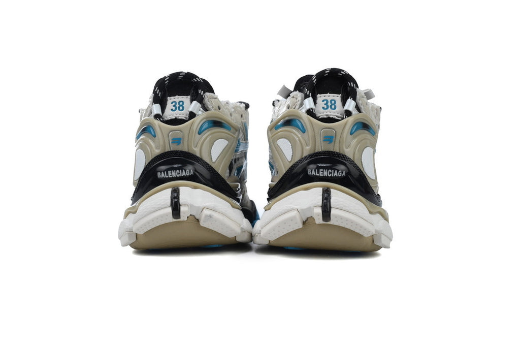 Balenciaga Runner Sneakers Men Women "Beige Bright Blue"-retro thick sole dad shoes，Women's Shoe Sale / Men's Shoe Sale