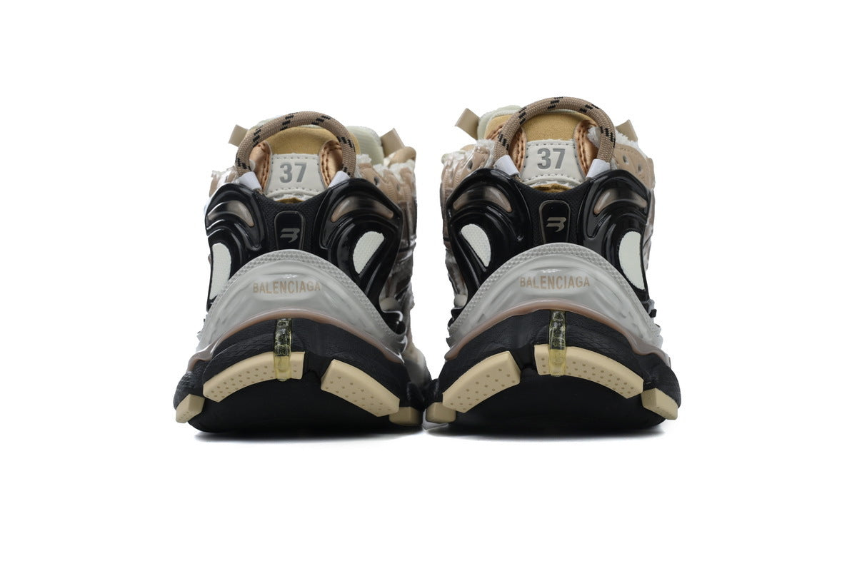 Balenciaga Runner Sneakers Men Women "White Beige Bronze"-retro thick sole dad shoes，Women's Shoe Sale / Men's Shoe Sale