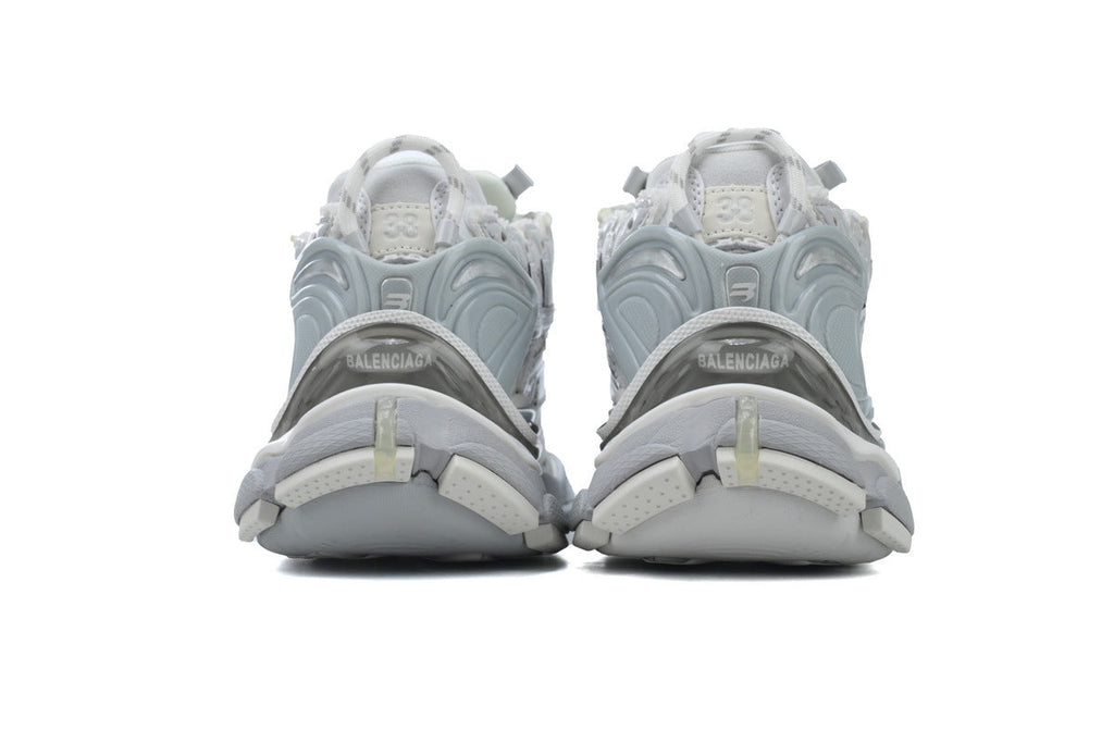 Balenciaga Runner Sneakers Men Women "Silver Grey White"-retro thick sole dad shoes，Women's Shoe Sale / Men's Shoe Sale