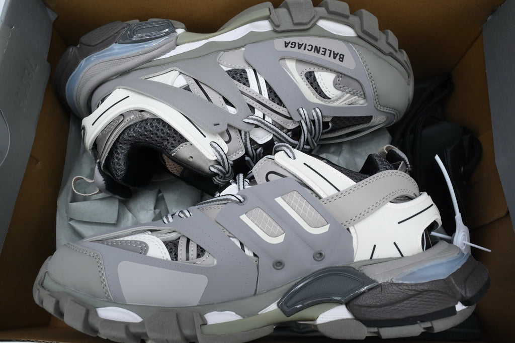 Balenciaga Track Trainer Sneakers "Grey White"-retro thick sole dad shoes，Women's Shoe Sale / Men's Shoe Sale