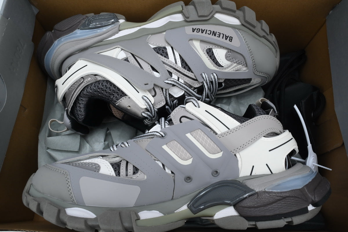 Balenciaga Track Trainer Sneakers "Grey White"-retro thick sole dad shoes，Women's Shoe Sale / Men's Shoe Sale