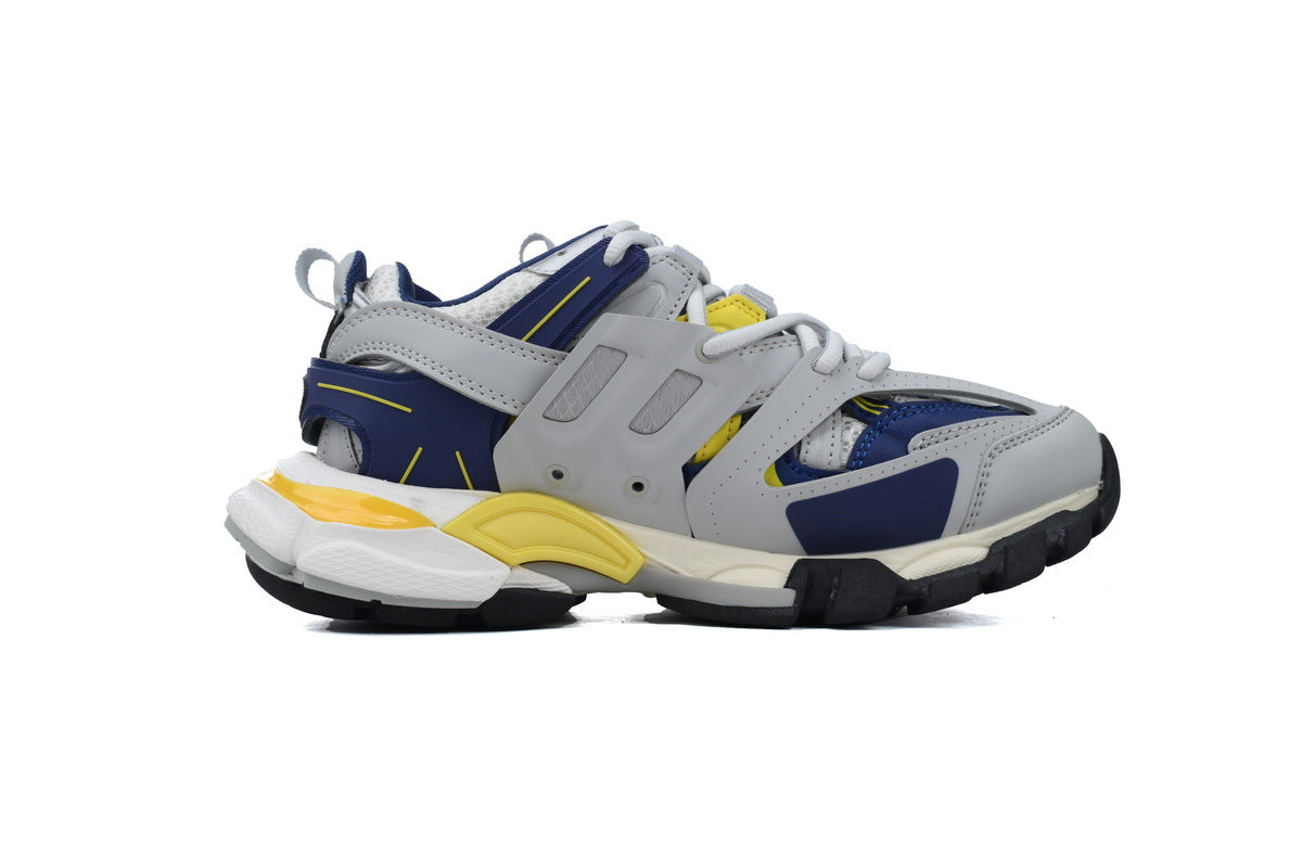 Balenciaga Track Trainer Sneakers "Grey Blue Yellow"-retro thick sole dad shoes，Women's Shoe Sale / Men's Shoe Sale