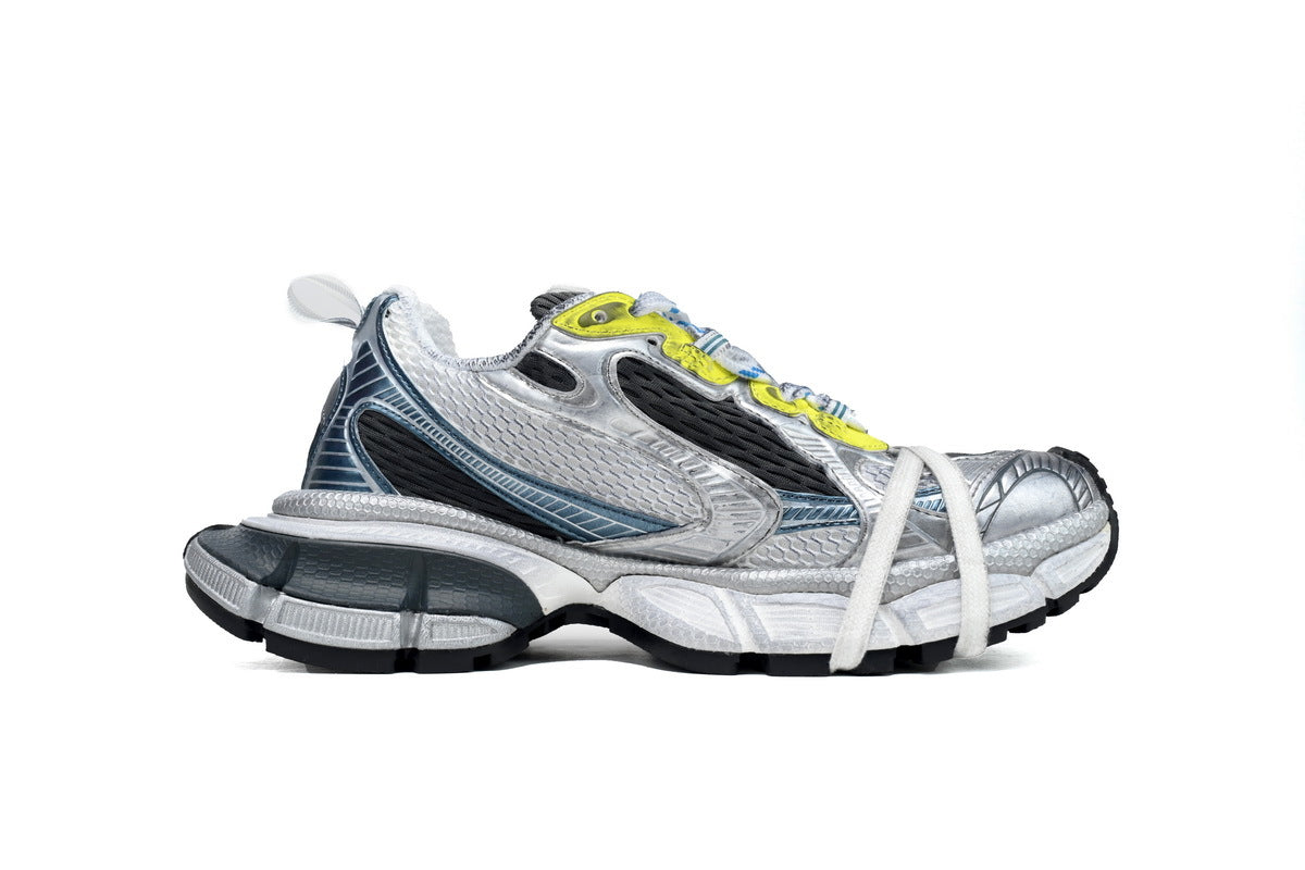 Balenciaga 3XL Sneakers "Silver Blue Yellow"-retro thick sole dad shoes，Women's Shoe Sale / Men's Shoe Sale