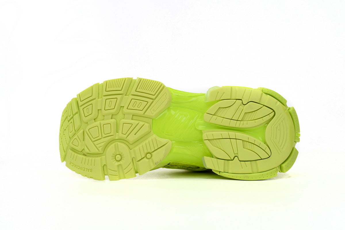 Balenciaga Runner Mid Sneakers Fluorescent Yellow Mesh Chunky Mid Top Trainer